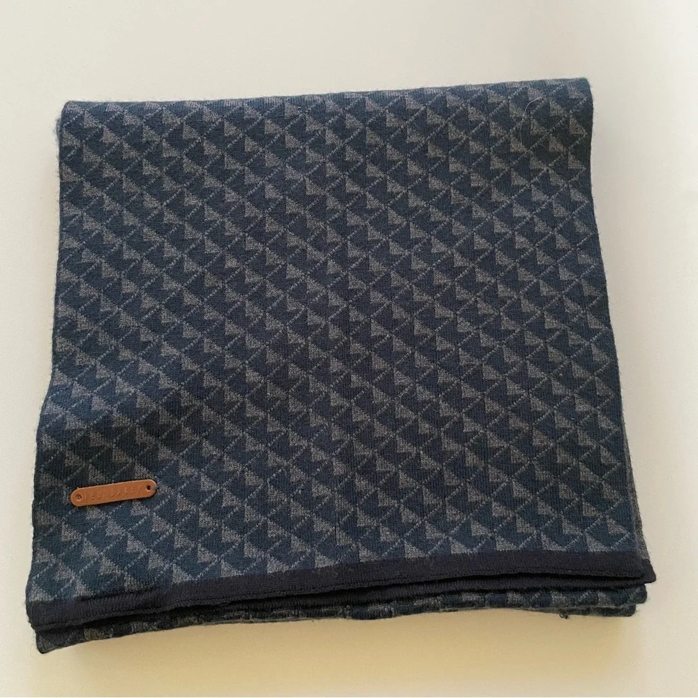 Ted Baker Gray And Blue Scarf